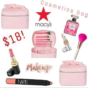 Pink Bow Terry Train Case 
Macy's Cosmetics Bag